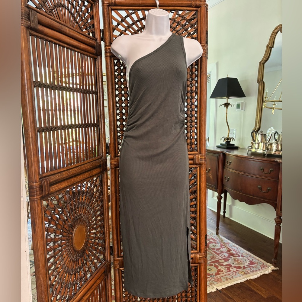 LNA Green One Shoulder Bodycon Dress